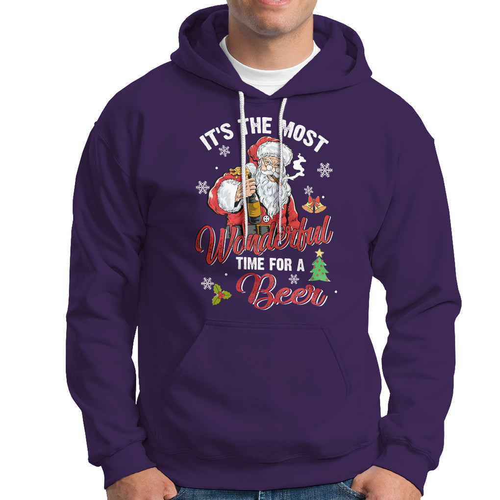It's The Most Wonderful Time For A Beer Ugly Santa Drinking Hoodie TS09 Printyourwear