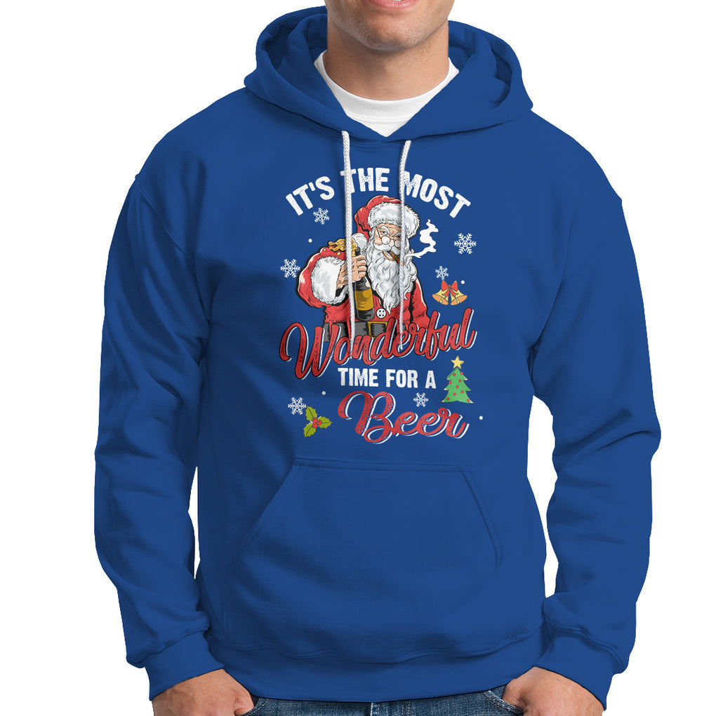 It's The Most Wonderful Time For A Beer Ugly Santa Drinking Hoodie TS09 Printyourwear