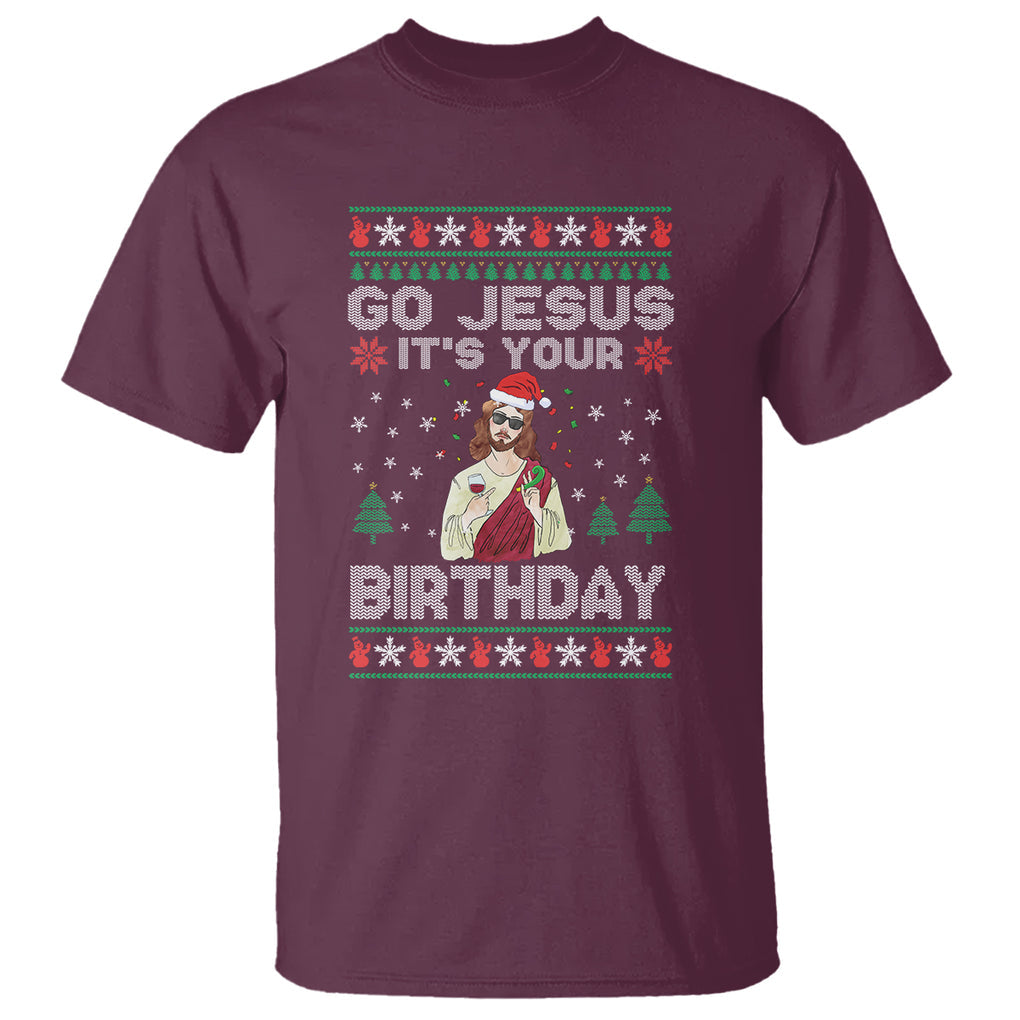 Go Jesus It's Your Birthday Funny Christmas T Shirt TS09 Printyourwear