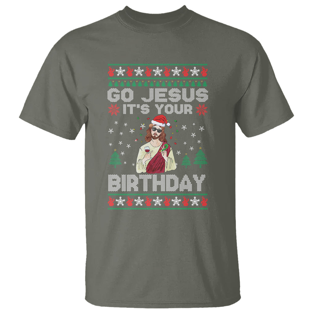 Go Jesus It's Your Birthday Funny Christmas T Shirt TS09 Printyourwear