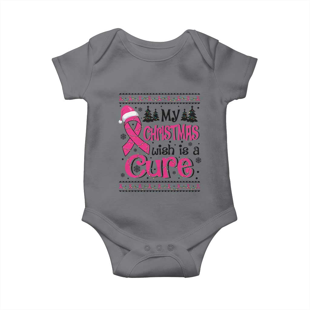 My Christmas Wish Is A Cure Breast Cancer Baby Onesie TS09 Charcoal Print Your Wear