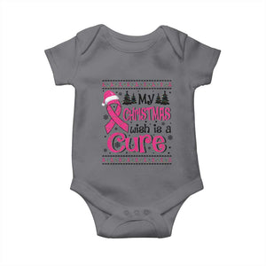 My Christmas Wish Is A Cure Breast Cancer Baby Onesie TS09 Charcoal Print Your Wear