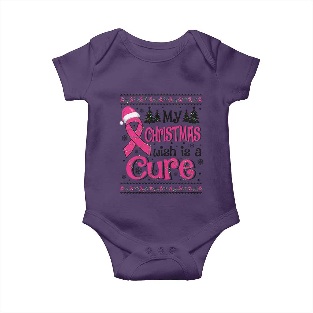 My Christmas Wish Is A Cure Breast Cancer Baby Onesie TS09 Purple Print Your Wear