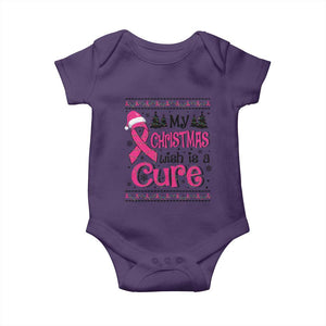 My Christmas Wish Is A Cure Breast Cancer Baby Onesie TS09 Purple Print Your Wear