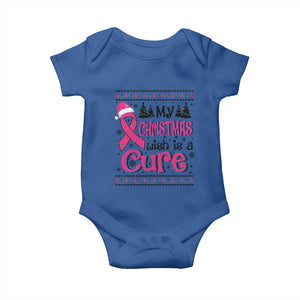 My Christmas Wish Is A Cure Breast Cancer Baby Onesie TS09 Royal Blue Print Your Wear