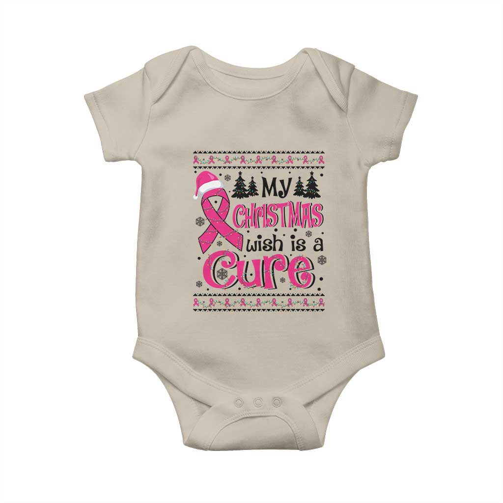 My Christmas Wish Is A Cure Breast Cancer Baby Onesie TS09 Sand Print Your Wear