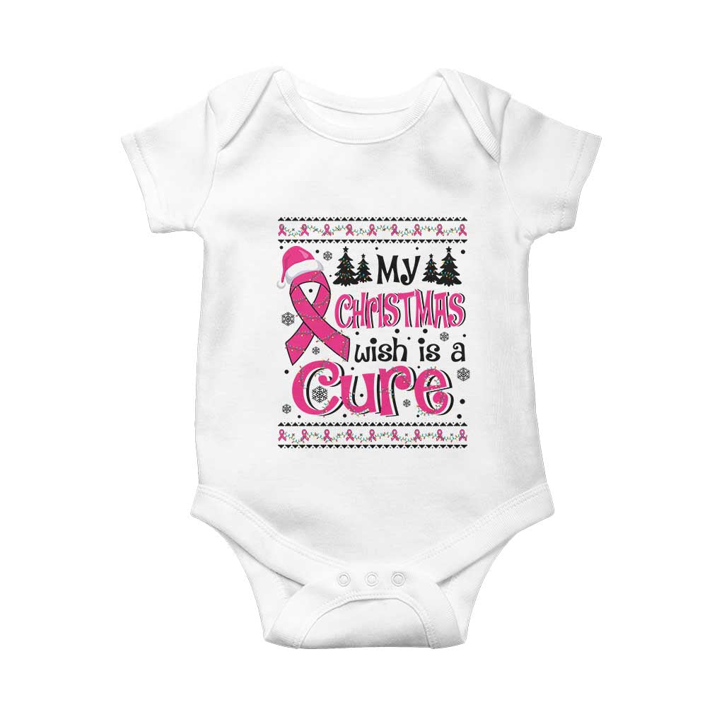 My Christmas Wish Is A Cure Breast Cancer Baby Onesie TS09 White Print Your Wear