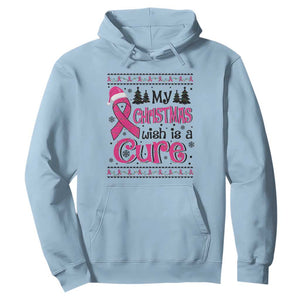 My Christmas Wish Is A Cure Breast Cancer Hoodie TS09 Light Blue Print Your Wear
