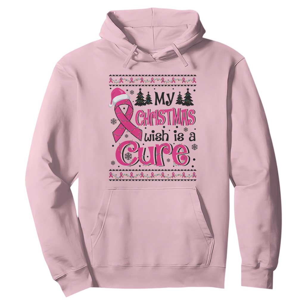 My Christmas Wish Is A Cure Breast Cancer Hoodie TS09 Light Pink Print Your Wear