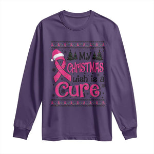 My Christmas Wish Is A Cure Breast Cancer Long Sleeve Shirt TS09 Purple Print Your Wear
