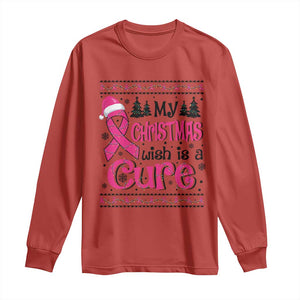 My Christmas Wish Is A Cure Breast Cancer Long Sleeve Shirt TS09 Red Print Your Wear