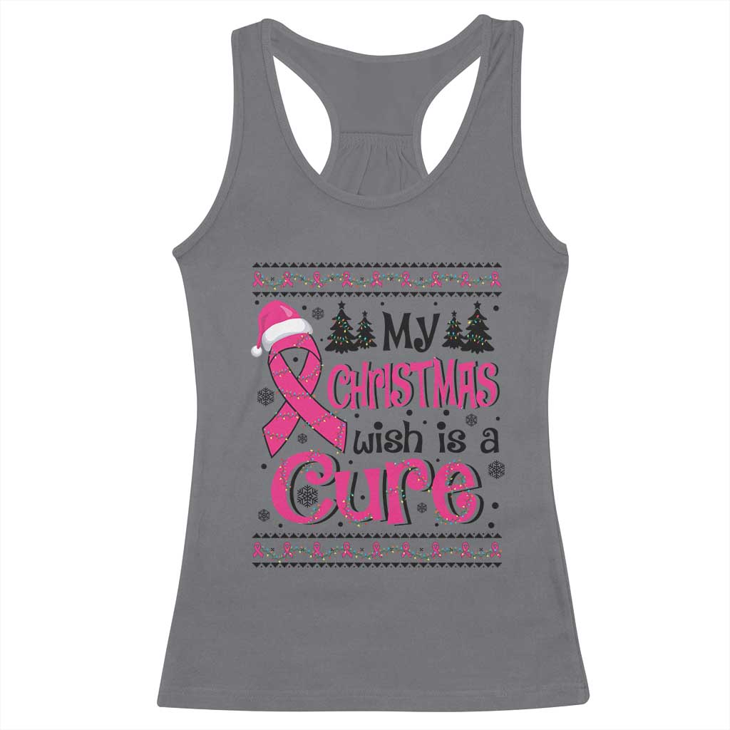 My Christmas Wish Is A Cure Breast Cancer Racerback Tank Top TS09 Charcoal Print Your Wear