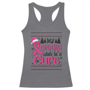 My Christmas Wish Is A Cure Breast Cancer Racerback Tank Top TS09 Charcoal Print Your Wear