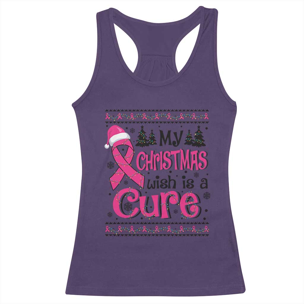 My Christmas Wish Is A Cure Breast Cancer Racerback Tank Top TS09 Purple Print Your Wear