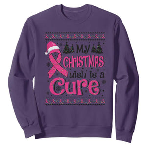 My Christmas Wish Is A Cure Breast Cancer Sweatshirt TS09 Purple Print Your Wear