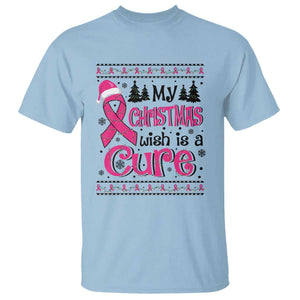 My Christmas Wish Is A Cure Breast Cancer T Shirt TS09 Light Blue Print Your Wear
