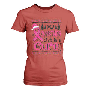 My Christmas Wish Is A Cure Breast Cancer T Shirt For Women TS09 Red Print Your Wear