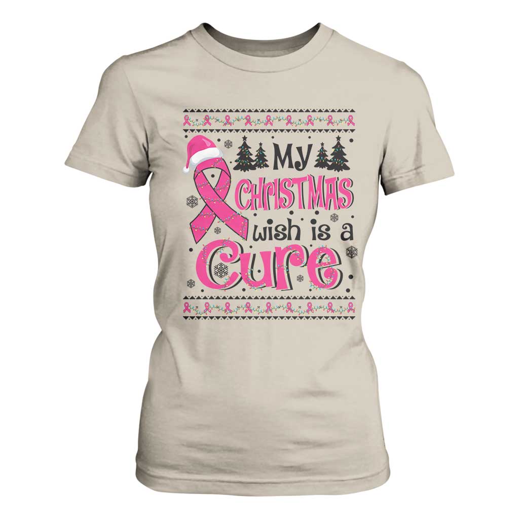 My Christmas Wish Is A Cure Breast Cancer T Shirt For Women TS09 Sand Print Your Wear