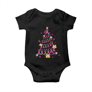 Christmas Breast Cancer Baby Onesie Pink Ribbon Xmas Tree TS09 Black Print Your Wear