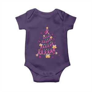 Christmas Breast Cancer Baby Onesie Pink Ribbon Xmas Tree TS09 Purple Print Your Wear