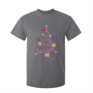 Christmas Breast Cancer T Shirt For Kid Pink Ribbon Xmas Tree TS09 Charcoal Print Your Wear