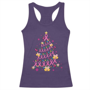 Christmas Breast Cancer Racerback Tank Top Pink Ribbon Xmas Tree TS09 Purple Print Your Wear
