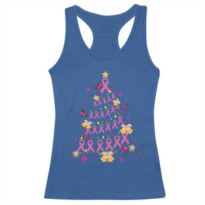 Christmas Breast Cancer Racerback Tank Top Pink Ribbon Xmas Tree TS09 Royal Blue Print Your Wear