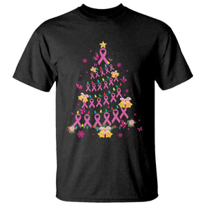 Christmas Breast Cancer T Shirt Pink Ribbon Xmas Tree TS09 Black Print Your Wear