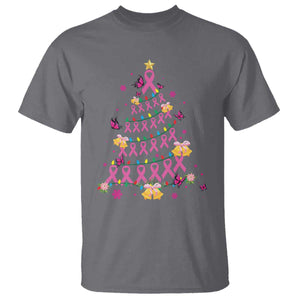 Christmas Breast Cancer T Shirt Pink Ribbon Xmas Tree TS09 Charcoal Print Your Wear