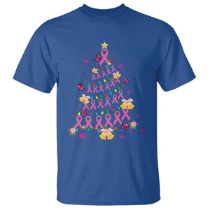 Christmas Breast Cancer T Shirt Pink Ribbon Xmas Tree TS09 Royal Blue Print Your Wear