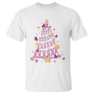 Christmas Breast Cancer T Shirt Pink Ribbon Xmas Tree TS09 White Print Your Wear