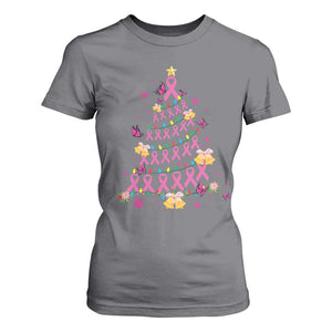 Christmas Breast Cancer T Shirt For Women Pink Ribbon Xmas Tree TS09 Charcoal Print Your Wear