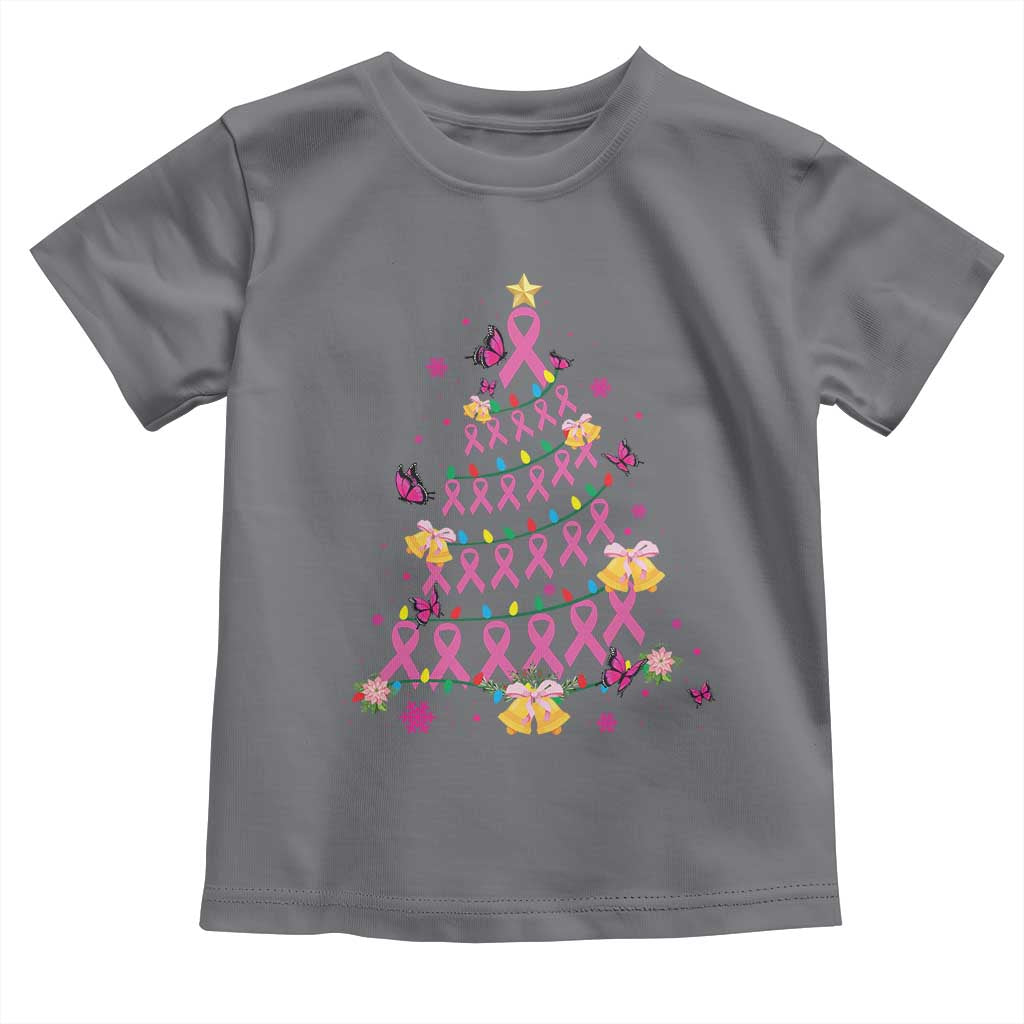 Christmas Breast Cancer Toddler T Shirt Pink Ribbon Xmas Tree TS09 Charcoal Print Your Wear