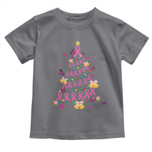 Christmas Breast Cancer Toddler T Shirt Pink Ribbon Xmas Tree TS09 Charcoal Print Your Wear