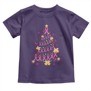 Christmas Breast Cancer Toddler T Shirt Pink Ribbon Xmas Tree TS09 Purple Print Your Wear