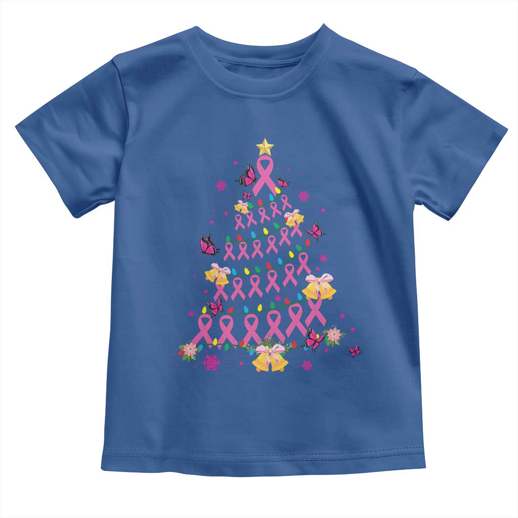 Christmas Breast Cancer Toddler T Shirt Pink Ribbon Xmas Tree TS09 Royal Blue Print Your Wear