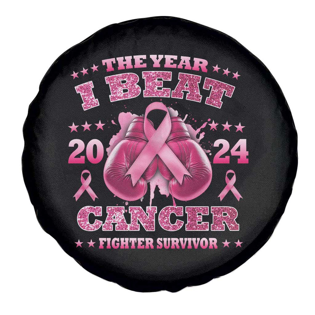 The Year I Beat Cancer Boxing Gloves Fighter Survivor Spare Tire Cover TS09 Print Your Wear