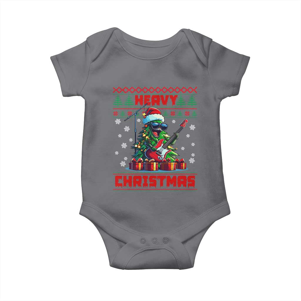 Funny Heavy Christmas Rock Band Guitarist Baby Onesie TS09 Charcoal Print Your Wear