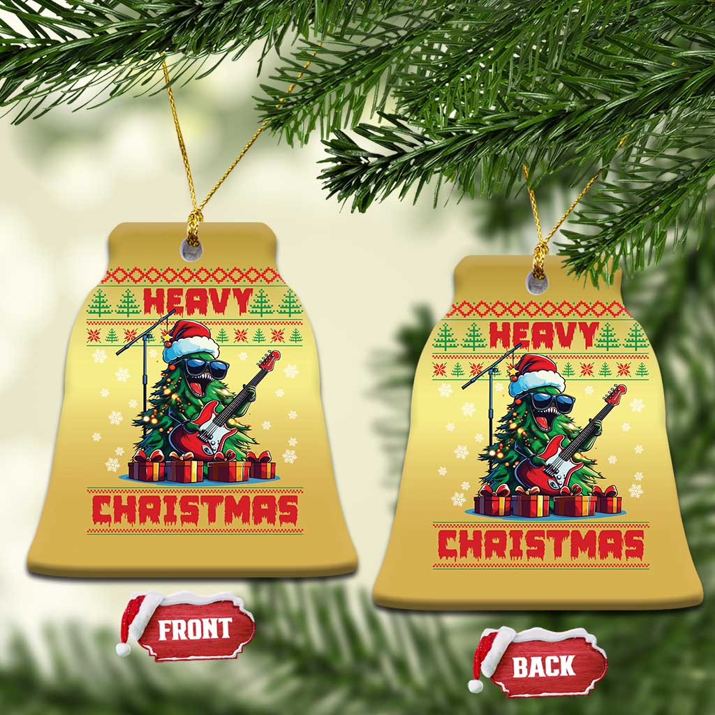 Funny Heavy Xmas Rock Band Guitarist Christmas Ornament TS09 Bell Flake Gold Print Your Wear
