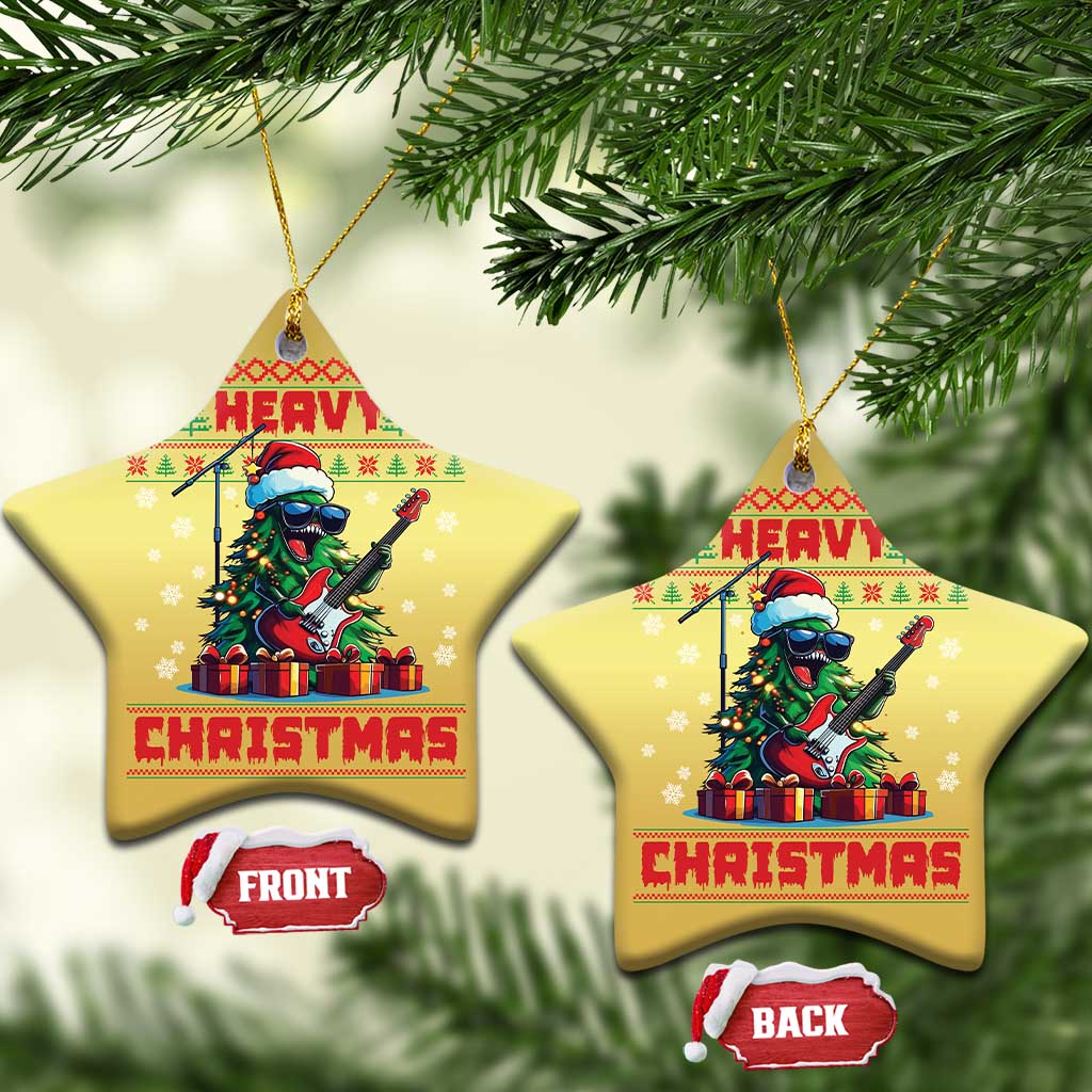 Funny Heavy Xmas Rock Band Guitarist Christmas Ornament TS09 Star Gold Print Your Wear