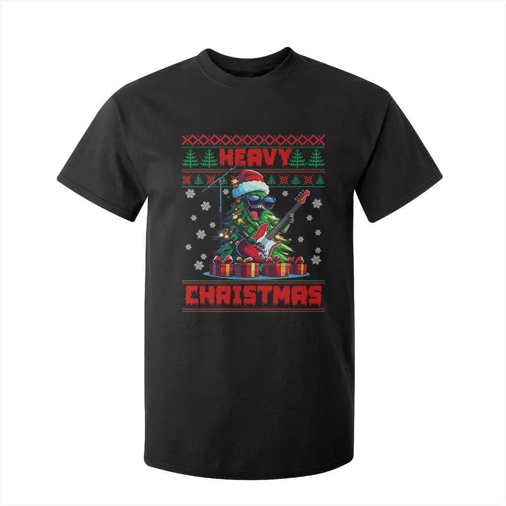Funny Heavy Christmas Rock Band Guitarist T Shirt For Kid TS09 Black Print Your Wear
