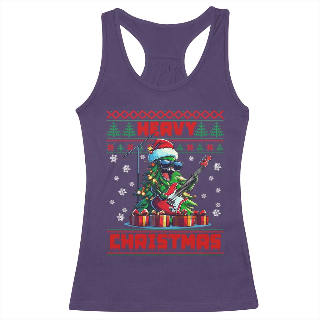 Funny Heavy Christmas Rock Band Guitarist Racerback Tank Top TS09 Purple Print Your Wear