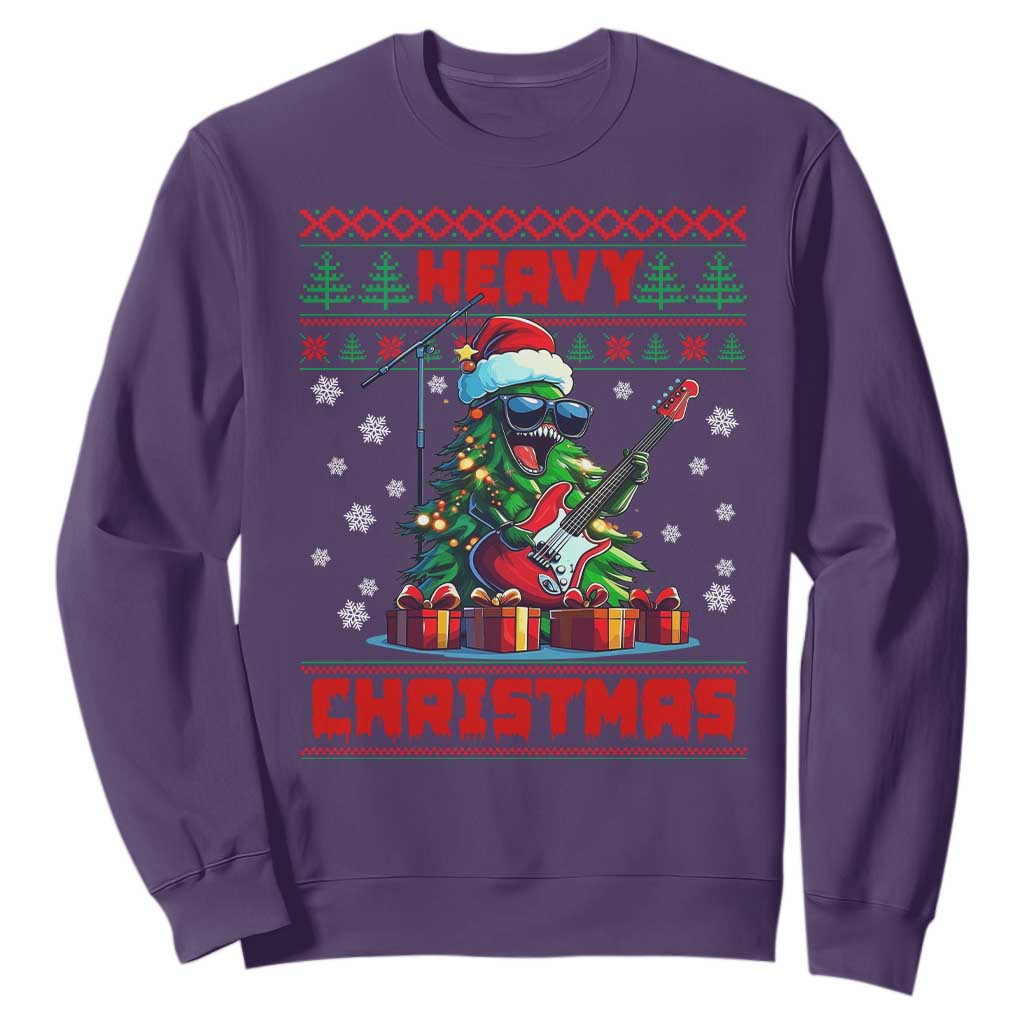 Funny Heavy Christmas Rock Band Guitarist Sweatshirt TS09 Purple Print Your Wear