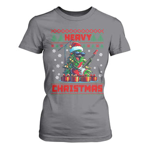 Funny Heavy Christmas Rock Band Guitarist T Shirt For Women TS09 Charcoal Print Your Wear
