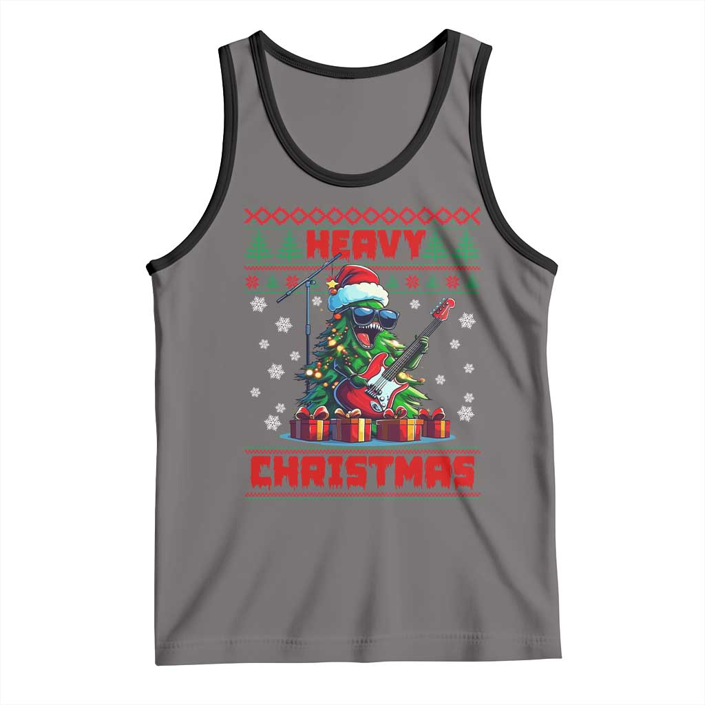 Funny Heavy Christmas Rock Band Guitarist Tank Top TS09 Deep Heather Black Print Your Wear
