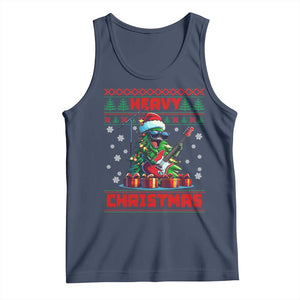 Funny Heavy Christmas Rock Band Guitarist Tank Top TS09 Navy Print Your Wear