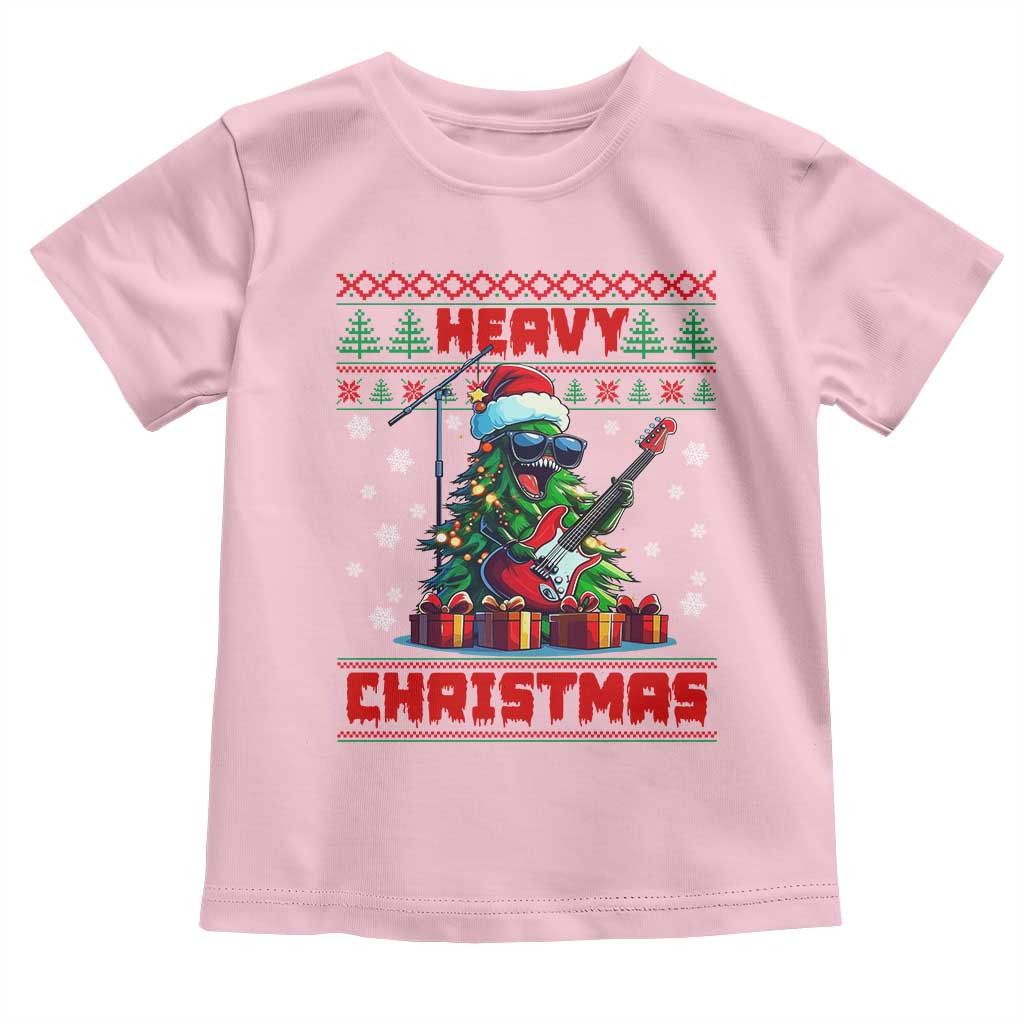 Funny Heavy Christmas Rock Band Guitarist Toddler T Shirt TS09 Light Pink Print Your Wear