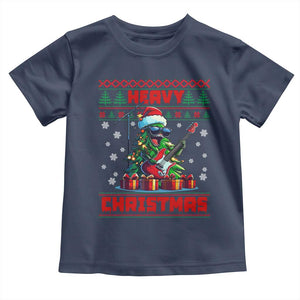 Funny Heavy Christmas Rock Band Guitarist Toddler T Shirt TS09 Navy Print Your Wear