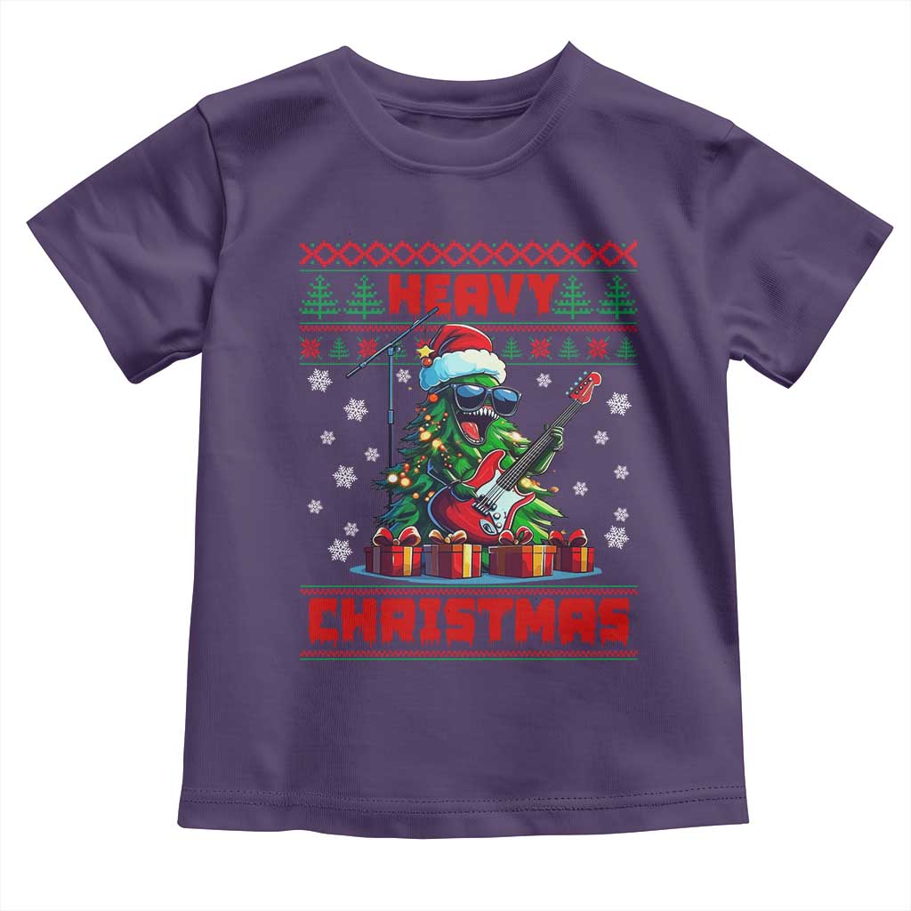 Funny Heavy Christmas Rock Band Guitarist Toddler T Shirt TS09 Purple Print Your Wear