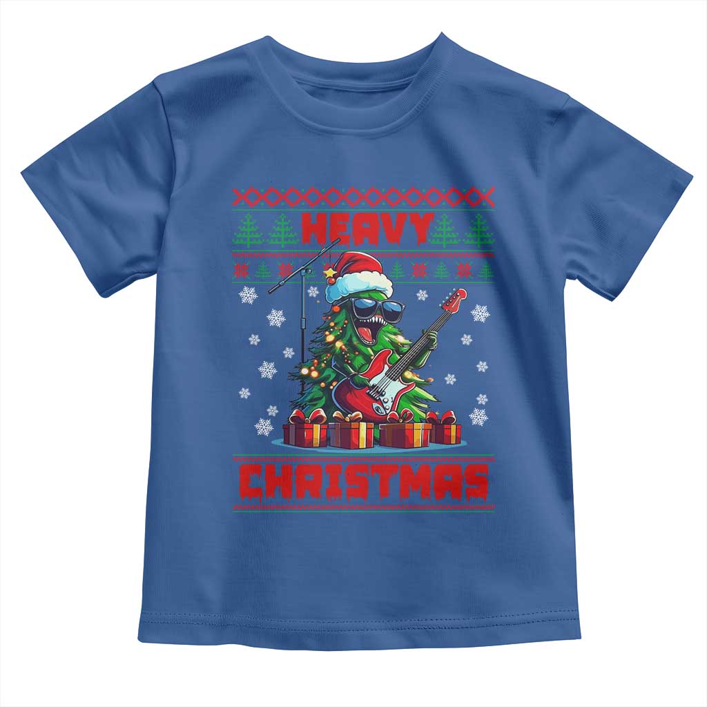 Funny Heavy Christmas Rock Band Guitarist Toddler T Shirt TS09 Royal Blue Print Your Wear